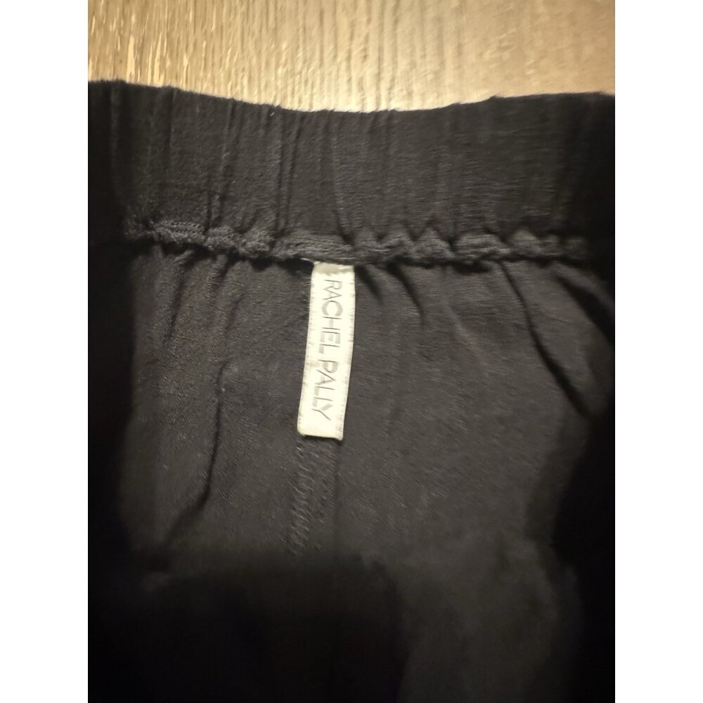Rachel Pally Crop Palazzo Linen Pull On Elastic Waist Large Black Pockets Boho - Picture 9 of 11